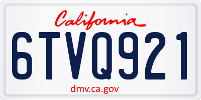 CA license plate 6TVQ921
