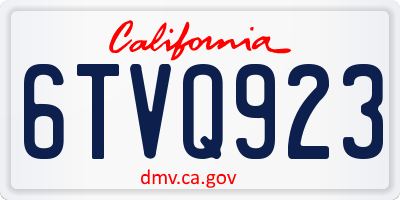CA license plate 6TVQ923