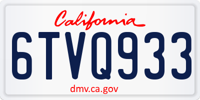 CA license plate 6TVQ933
