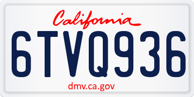 CA license plate 6TVQ936