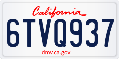 CA license plate 6TVQ937