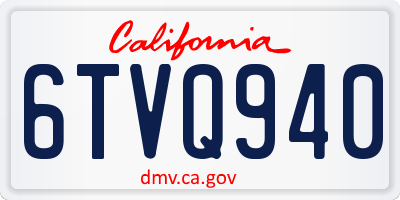 CA license plate 6TVQ940