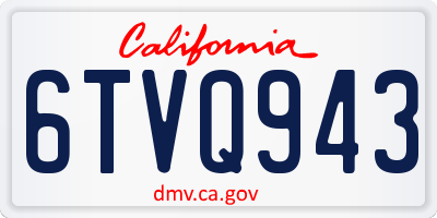 CA license plate 6TVQ943