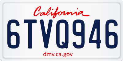 CA license plate 6TVQ946