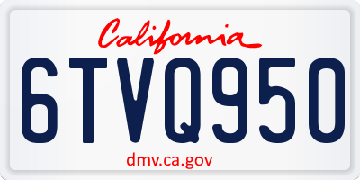 CA license plate 6TVQ950