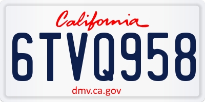 CA license plate 6TVQ958