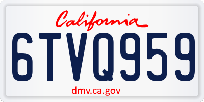 CA license plate 6TVQ959