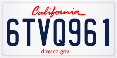CA license plate 6TVQ961