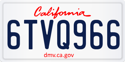 CA license plate 6TVQ966