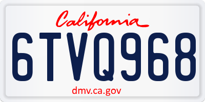 CA license plate 6TVQ968