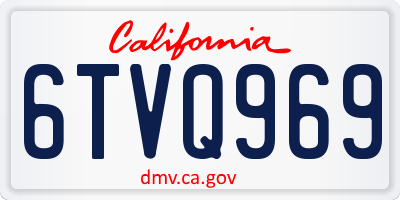 CA license plate 6TVQ969