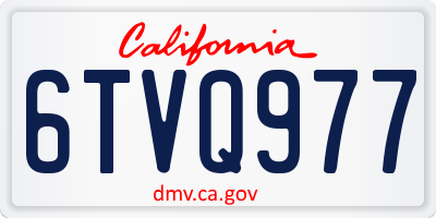 CA license plate 6TVQ977