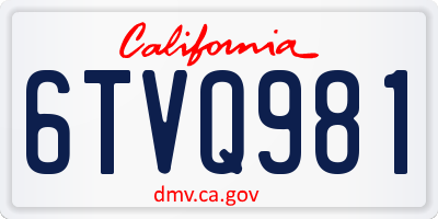 CA license plate 6TVQ981