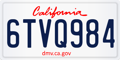 CA license plate 6TVQ984