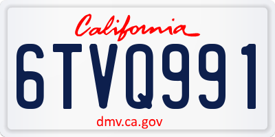 CA license plate 6TVQ991