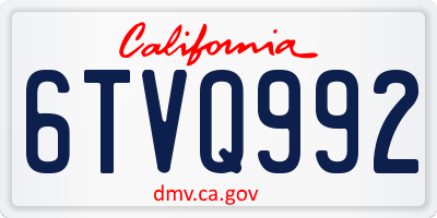 CA license plate 6TVQ992