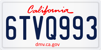 CA license plate 6TVQ993