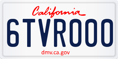 CA license plate 6TVR000