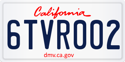 CA license plate 6TVR002
