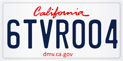 CA license plate 6TVR004