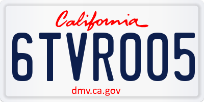 CA license plate 6TVR005