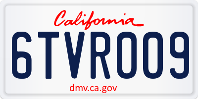 CA license plate 6TVR009