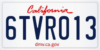 CA license plate 6TVR013