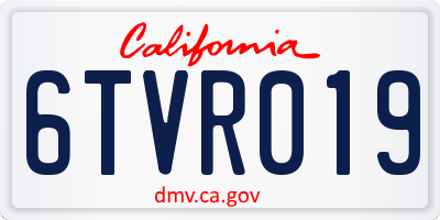 CA license plate 6TVR019