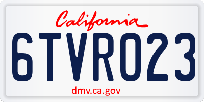 CA license plate 6TVR023