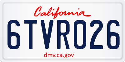 CA license plate 6TVR026