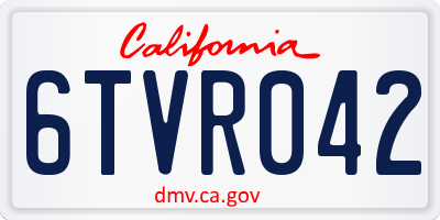 CA license plate 6TVR042