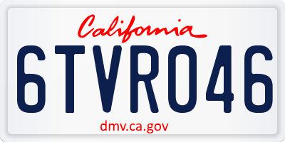 CA license plate 6TVR046