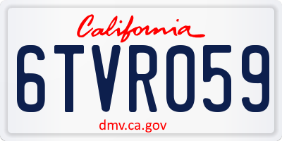 CA license plate 6TVR059