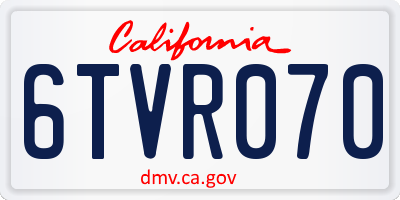 CA license plate 6TVR070