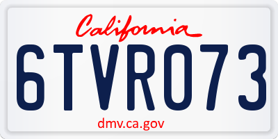CA license plate 6TVR073