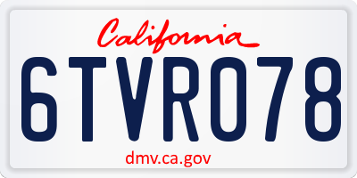 CA license plate 6TVR078