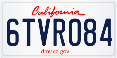 CA license plate 6TVR084