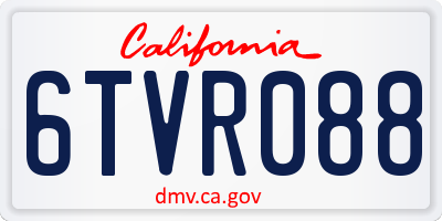 CA license plate 6TVR088