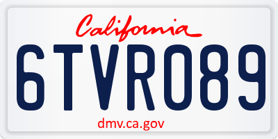 CA license plate 6TVR089