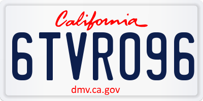 CA license plate 6TVR096