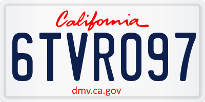 CA license plate 6TVR097