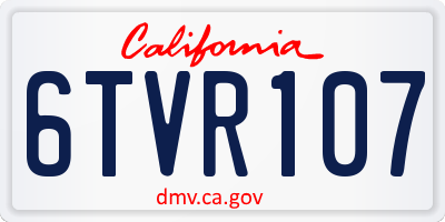 CA license plate 6TVR107