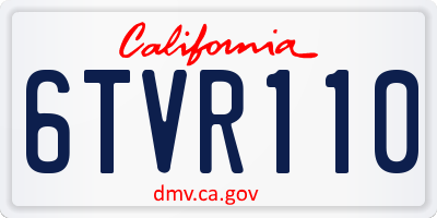 CA license plate 6TVR110