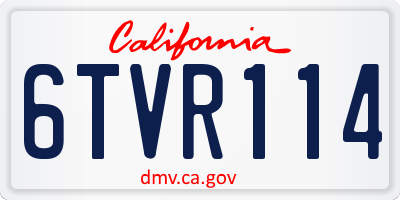 CA license plate 6TVR114