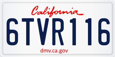 CA license plate 6TVR116