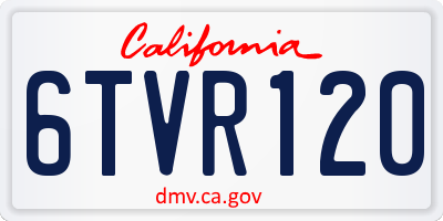 CA license plate 6TVR120