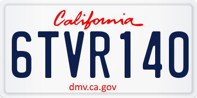 CA license plate 6TVR140
