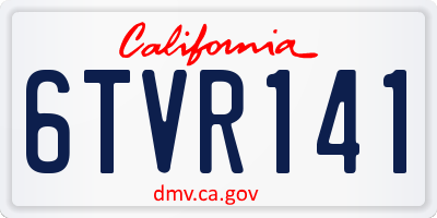 CA license plate 6TVR141