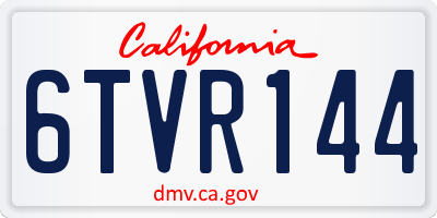 CA license plate 6TVR144