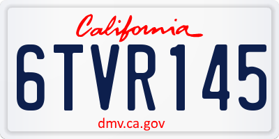 CA license plate 6TVR145